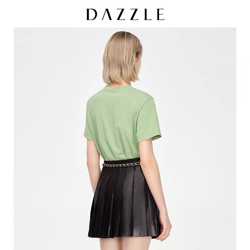 Chân váy da lộn đen Dazzle