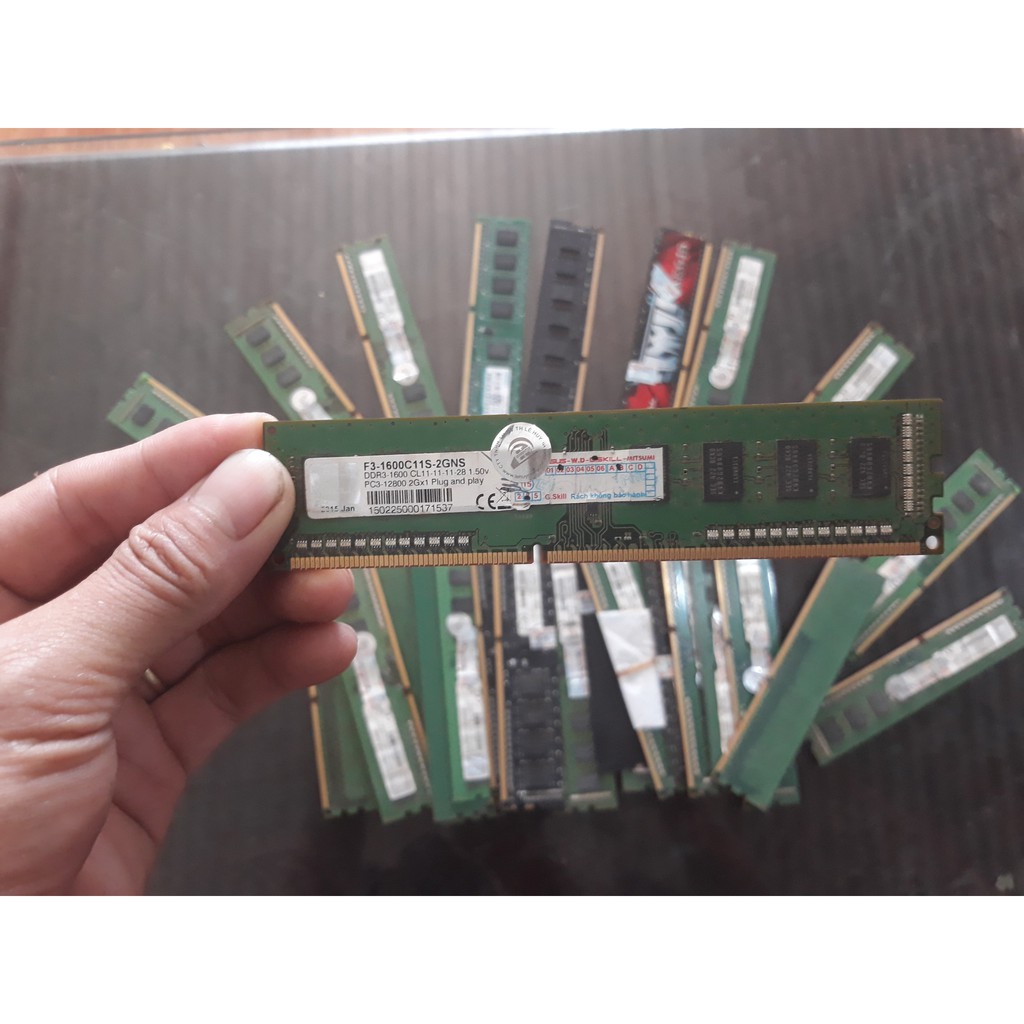 Ram PC DDR3 2GB BUS 1600 chính hãng, dành cho máy tính bàn hãng Kingston, Samsung, Kingmax, Gskill