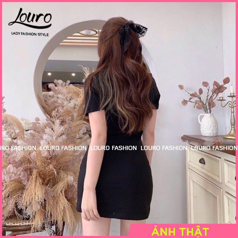 Váy phông body cộc tay nữ, mẫu váy đầm dáng ôm tôn dáng cổ bẻ kiểu dáng đơn giản, năng động trẻ trung - L055 | BigBuy360 - bigbuy360.vn