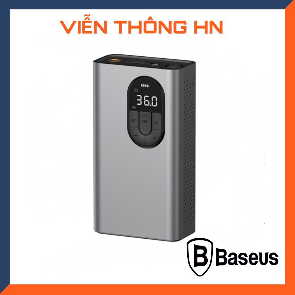 Bơm lốp oto cầm tay baseus 7500mAh vỏ nhôm - bơm lốp ô tô điện tử tích điện mini dùng cho xe máy xe hơi xe đạp ...- vien