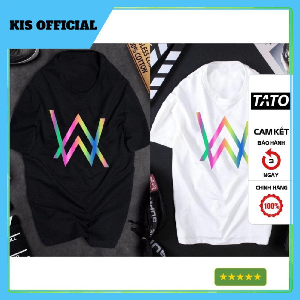 Áo Thun Phản Quang logo chữ cái AW Alan Walker, Áo Phông Cotton Unisex Form Rộng 7 màu [TATO OFFICIAL]