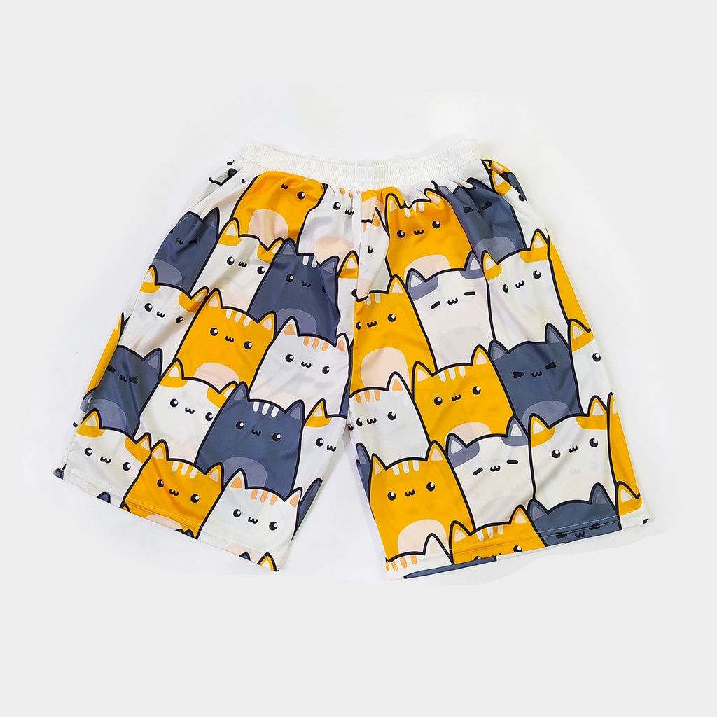 Quần đùi hoạt hình nhiều mẫu, quần short unisex phom rộng