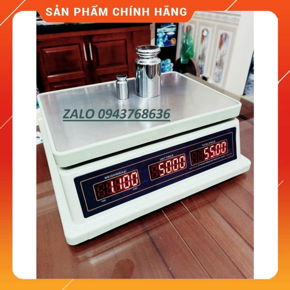 Cân Điện Tử Chống Nước, Cân Bán Hàng Tính Tiền 30Kg/5g QUA 832, 2 Mặt Đồng Hồ Led Đỏ - Bảo Hành 2 Năm