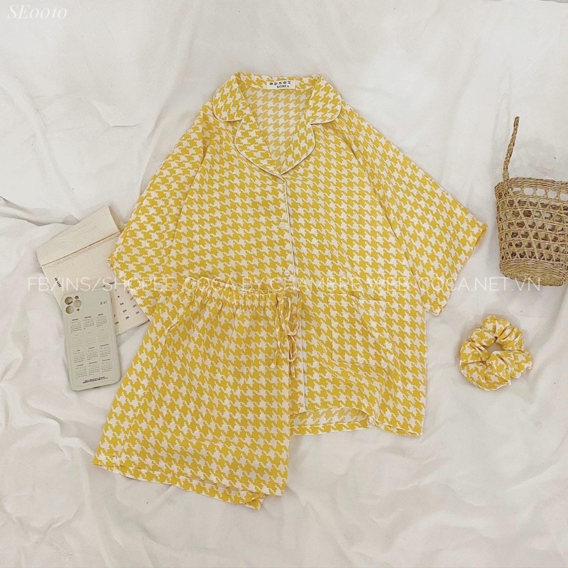 [SE0010] Set đồ bộ PIJAMA loại 1 form rộng vải lụa mỏng mát (Có sẵn/ảnh thật)