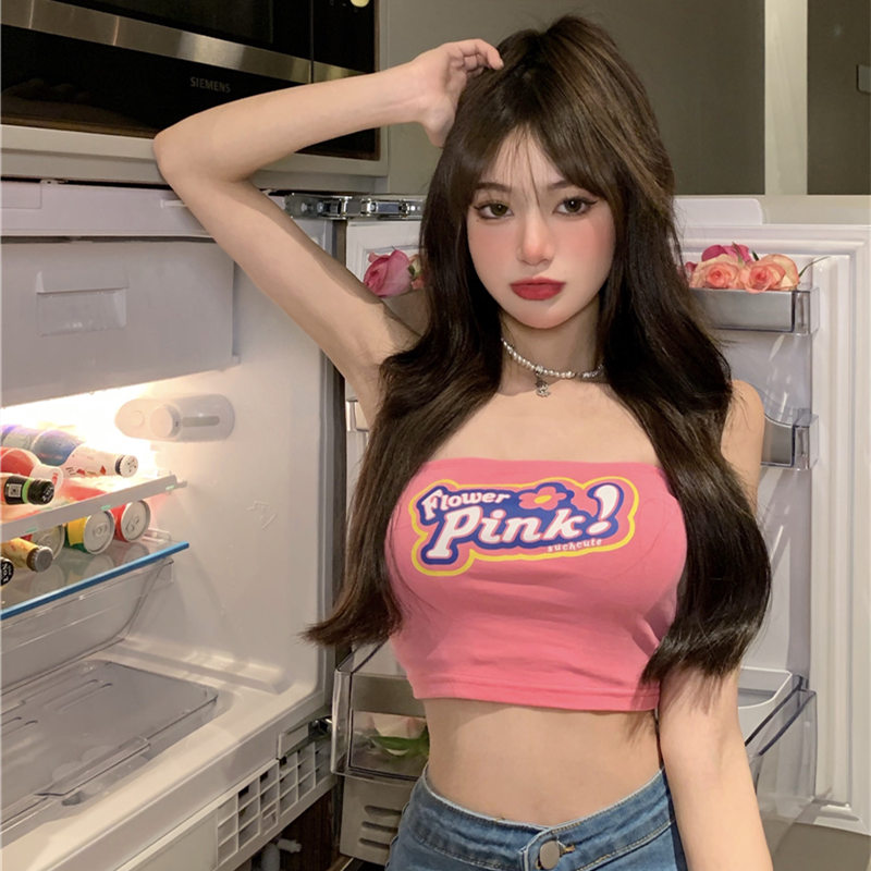 Áo Croptop Sát Nách Thiết Kế Đáng Yêu Ngọt Ngào Cho Nữ