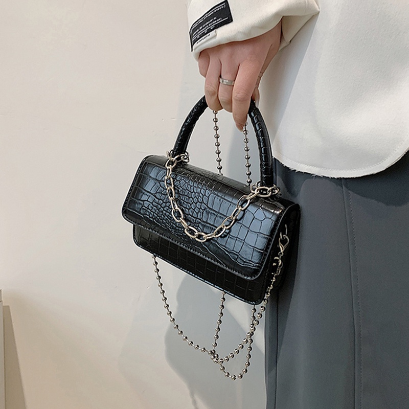 IELGY Túi Đeo Vai Hình Vuông Cỡ Nhỏ Phối Dây Đeo Sợi Xích Thời Trang Cho Nữ