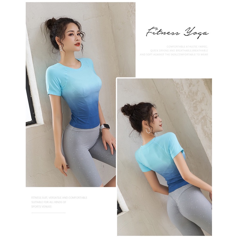 Aó thun tập gym yoga thể thao mitao loang màu