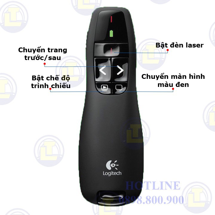 Viết trình chiếu hỗ trợ giảng dạy thuyết trình BÚT TRÌNH CHIẾU LOGITECH R400