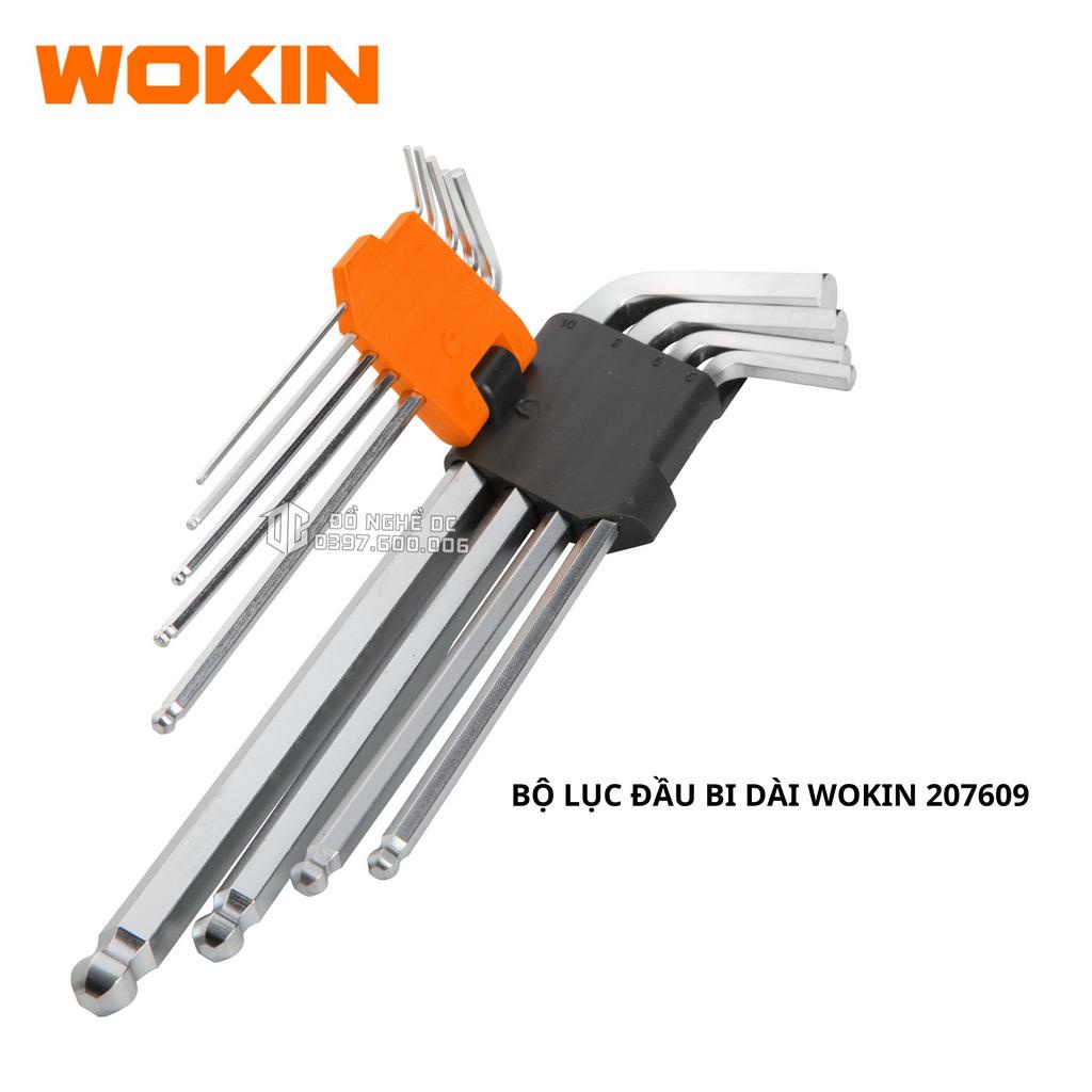 Bộ Lục Giác Đầu Bi Dài Ngắn 9 chi tiết WOKIN 207509 207609 hàm lượng Cacbon cao cứng cáp, chịu được lực cao