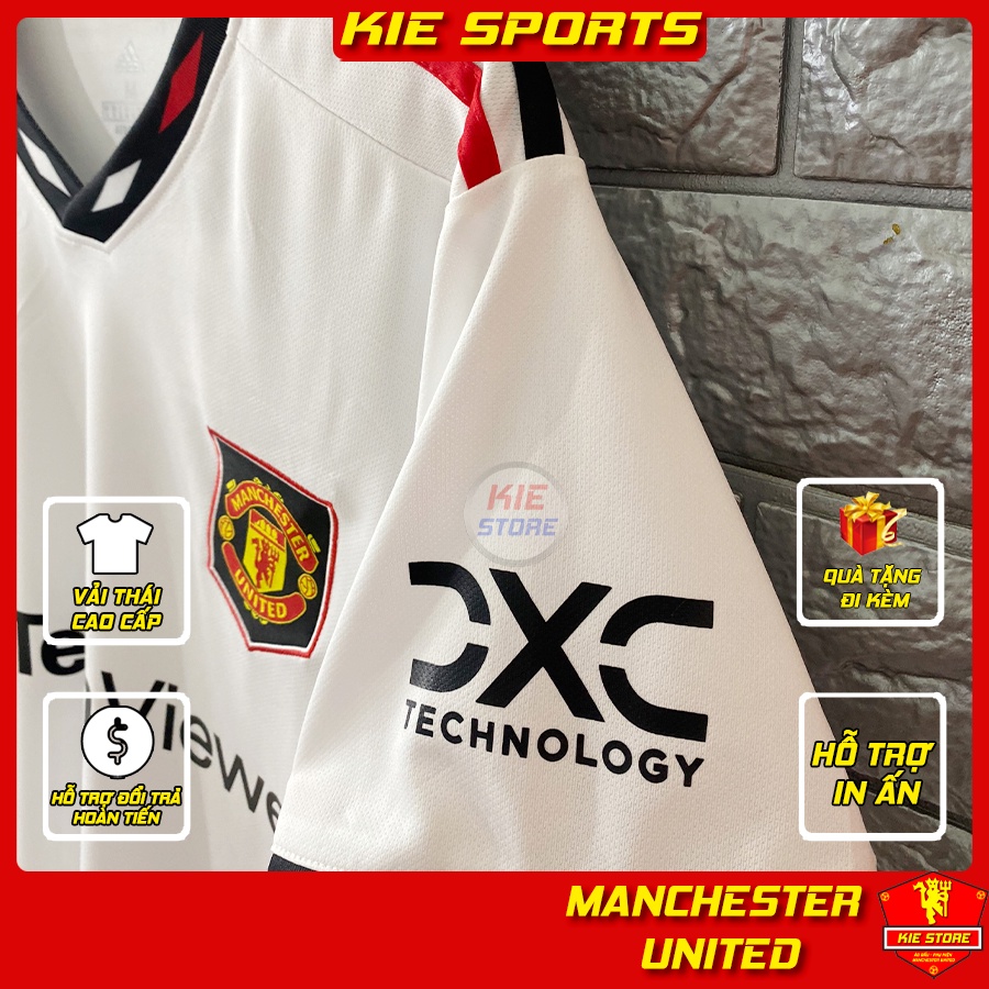 Set bộ thể thao quần áo bóng đá CLB Manchester United 2022 sân khách trắng phiên bản play / Bộ MU vải Thái cao cấp