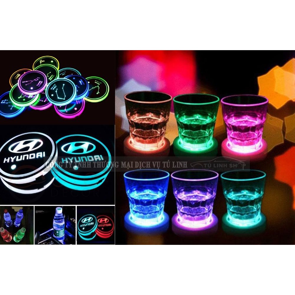 01 Lót cốc có đèn LED nhiều màu, full logo các hãng xe | BigBuy360 - bigbuy360.vn