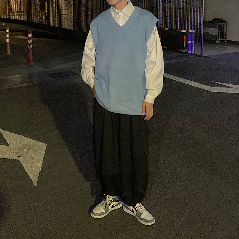 Áo Sweater Dệt Kim Cổ V Dáng Rộng Thời Trang Cho Nam Nữ 22SC145