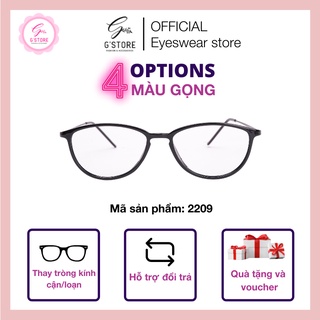 Gọng Kính Cận Nam Nữ Mảnh Nhẹ Bền Đẹp, Kính Mắt Mèo Gọng Nhựa Thời Trang Nữ 2209 Nhiều Màu