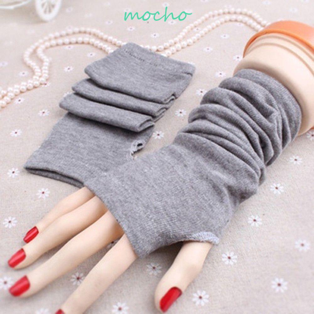 Găng Tay Len Hở Ngón Mềm Mại Thời Trang Mùa Đông Cho Nữ