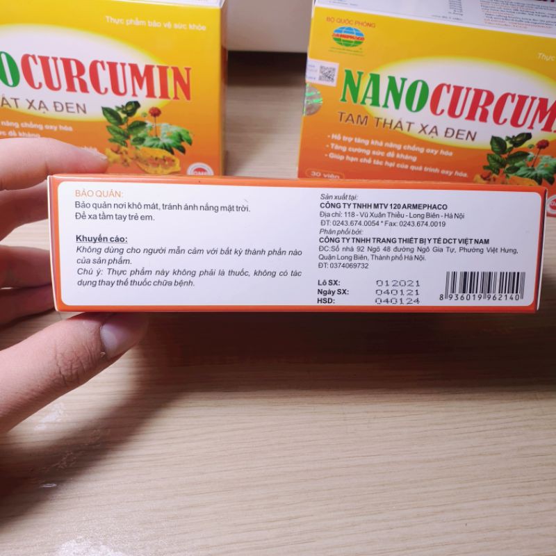 Nano Curcumin Tam Thất Xạ Đen - Bộ Quốc Phòng sản xuất