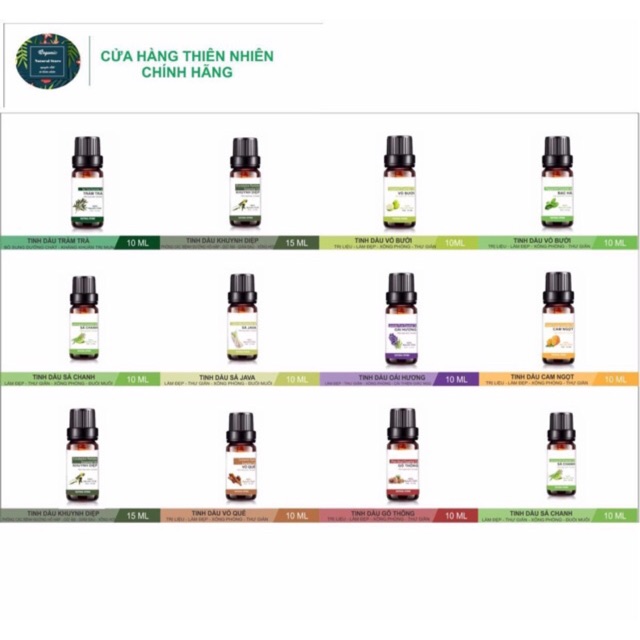 Tinh Dầu Thiên Nhiên 100% Nguyên Chất Nhập Khẩu Ấn Độ - Tinh dầu xông phòng  - Tinh dầu treo xe - đuổi muỗi