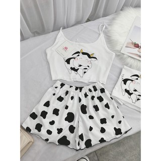 Bộ ngủ 2 dây bò sữa siêu hot