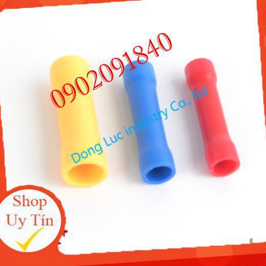 Đầu cos dây điện nối thẳng bọc nhựa BV 5, đầu cốt bấm dây 4mm 6mm, cosse  đồng