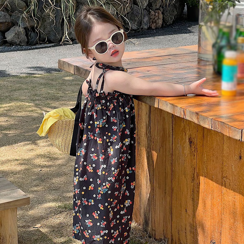 Bộ Áo Liền Quần Hai Dây Ống Rộng Thời Trang Mùa Hè Cho Bé Gái