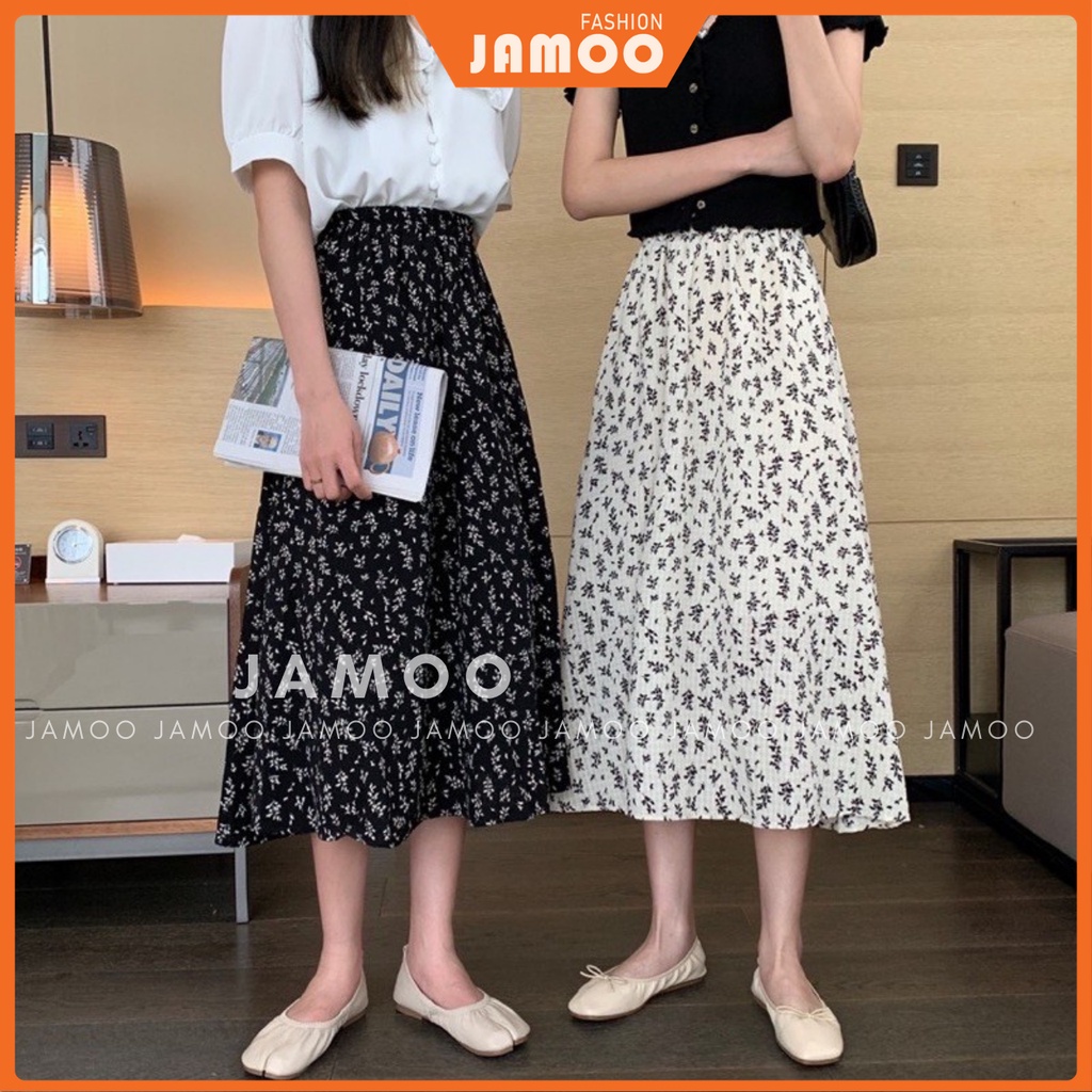 CHÂN VÁY HOA ULZZANG CẠP CHUN_ CHÂN VÁY DÀI JAMOO( Hình thật kèm video) | BigBuy360 - bigbuy360.vn