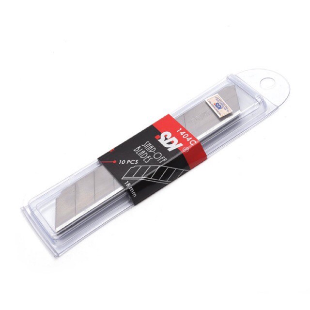 Vỉ 10 lưỡi dao rọc giấy chính hãng SDI 1403C 9mm, SDI 1404C 18mm