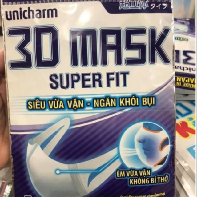 Khẩu trang unicharm super fit túi 5 cái