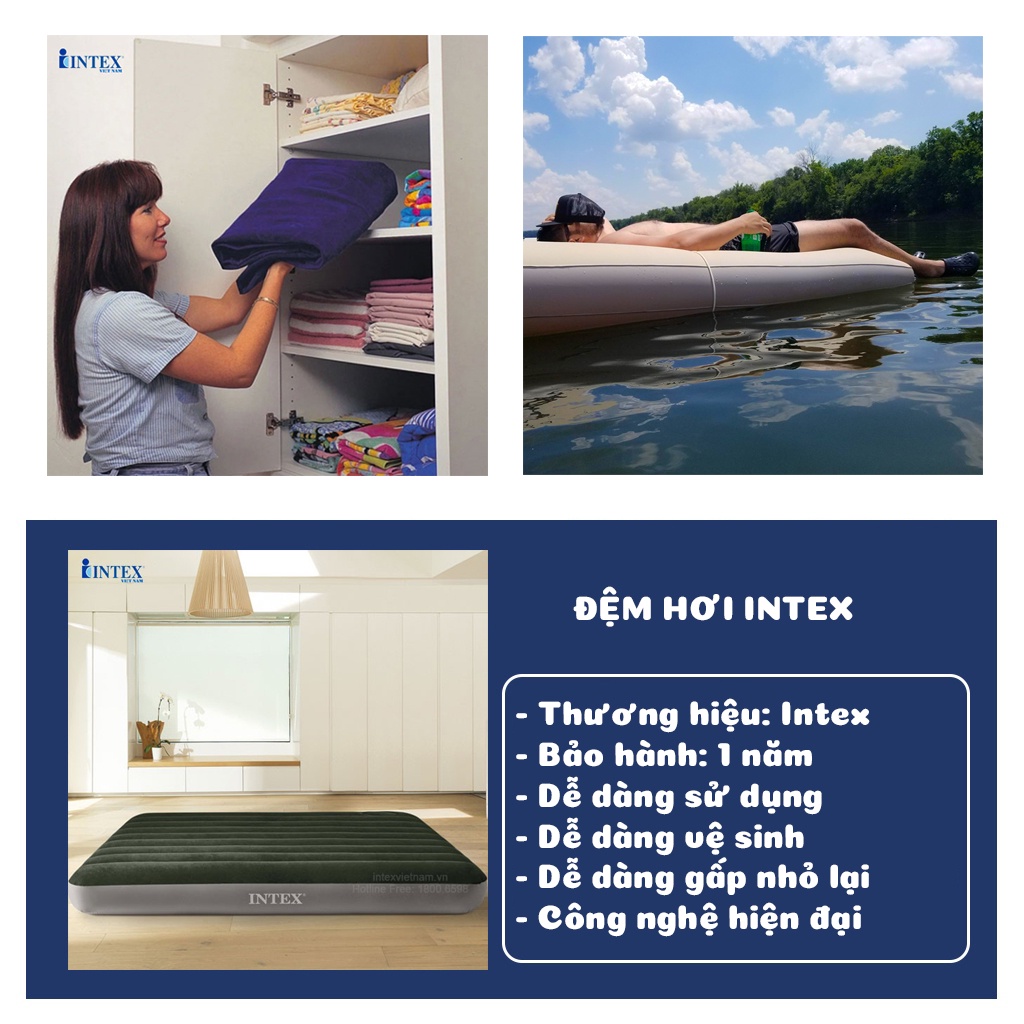 Đệm hơi đơn công nghệ mới INTEX đủ size