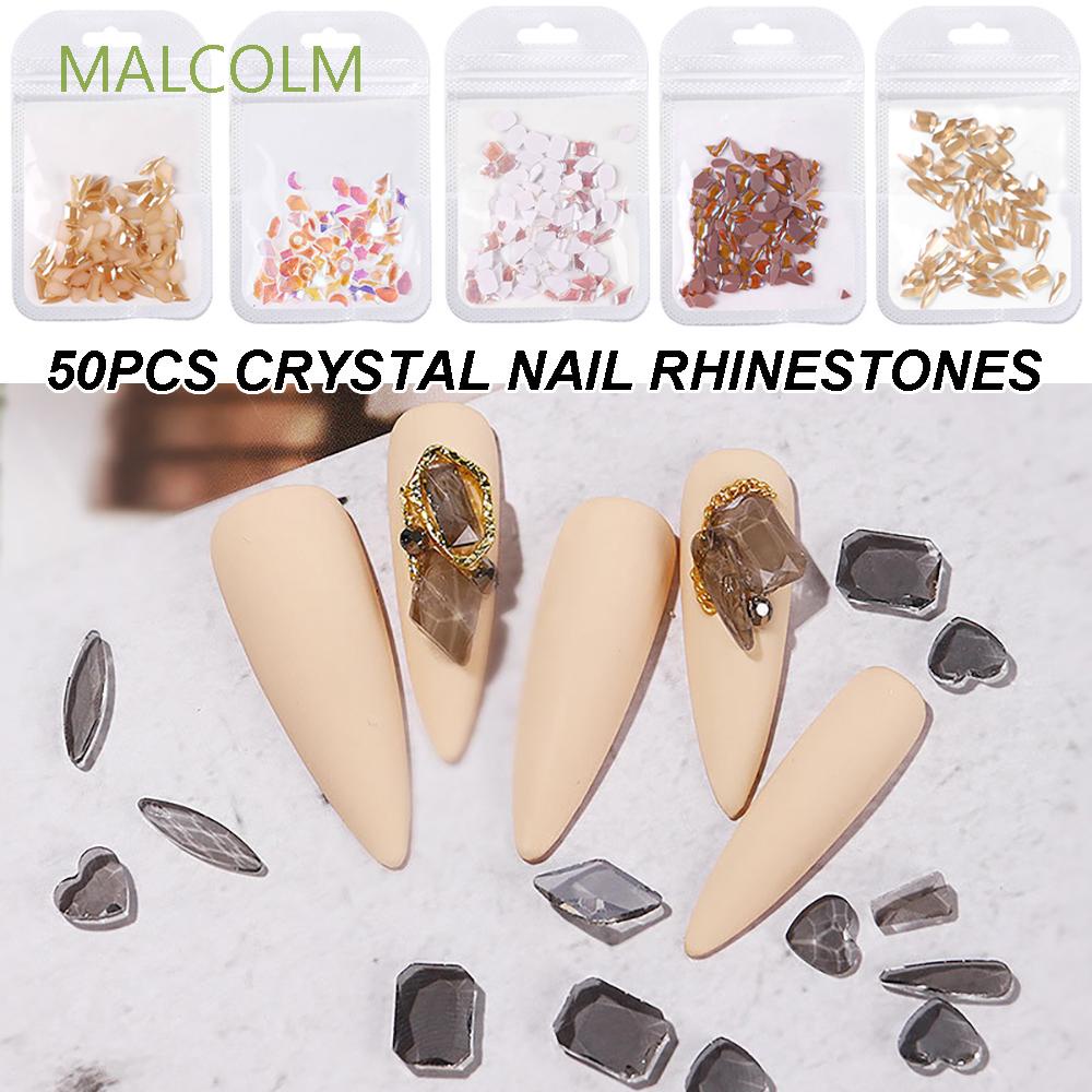 [Hàng mới về] Bộ 50 hạt đá 3D long lanh dùng để trang trí móng tay nghệ thuật