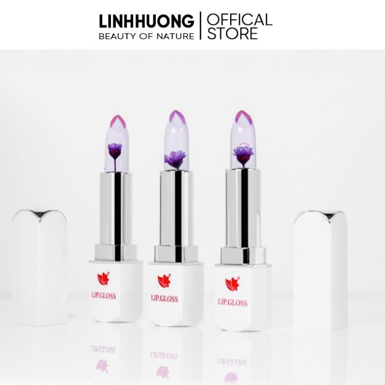 Son thạch Lip Gloss Linh Hương, Son dưỡng môi ướp cánh hoa ngăn ngừa môi khô, nức nẻ