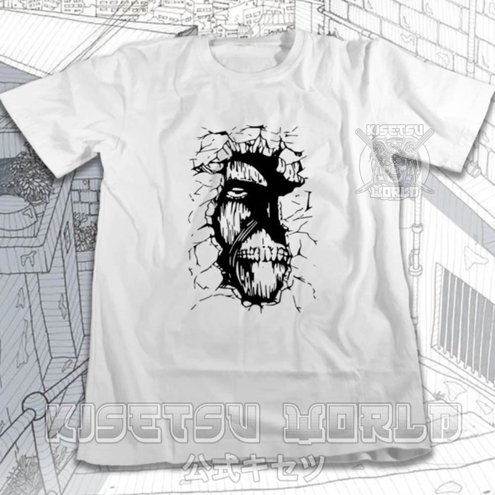 Áo phông WALL TITAN ATTACK ON TITAN SHINGEKI NO KYOJIN Baju Jepang x 6037 Kisetsu