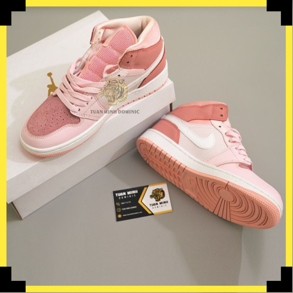 Giày thể thao bóng rổ nữ Nike Air Jordan 1 Mid 'Digital Pink' màu hồng