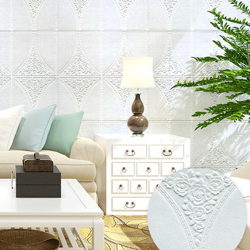 Giấy dán tường trần nhà 3D chống thấm nước chống ẩm họa tiết gạch tiện lợi | BigBuy360 - bigbuy360.vn