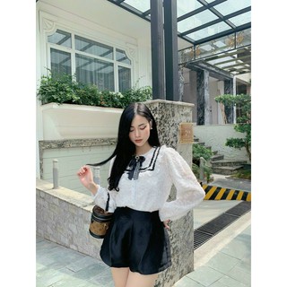 Áo sơ mi tơ bèo nơ ngực [Giá Rẻ Vô Địch]