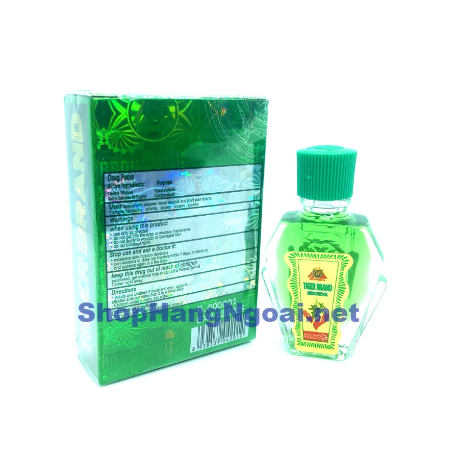 Dầu gió xanh Tiger 3ml - Tiger brand Medicated Oil 3ml. mùi hương như dầu gió xanh