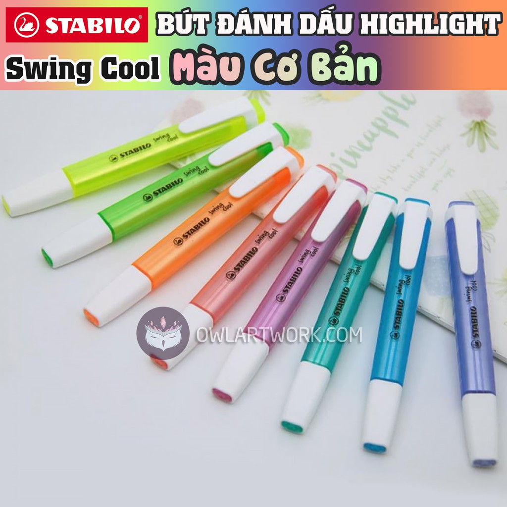 [CHÍNH HÃNG] Bút Dạ Đánh Dấu Stabilo Swing Cool Highlighter - Màu Basic (Made In Germany)