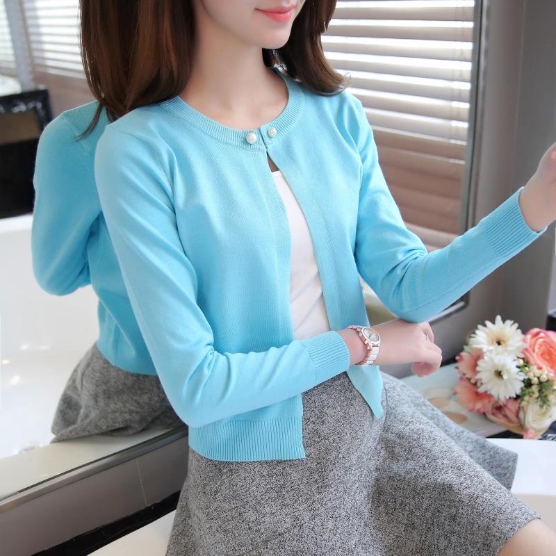 Áo khoác cardigan dệt kim tay dài nhiều màu sắc tùy chọn thời trang dành cho nữ