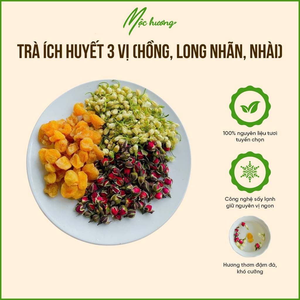Trà Ích Huyết 2 (Gồm: Nụ hồng, long nhãn, hoa nhài) - 10gr