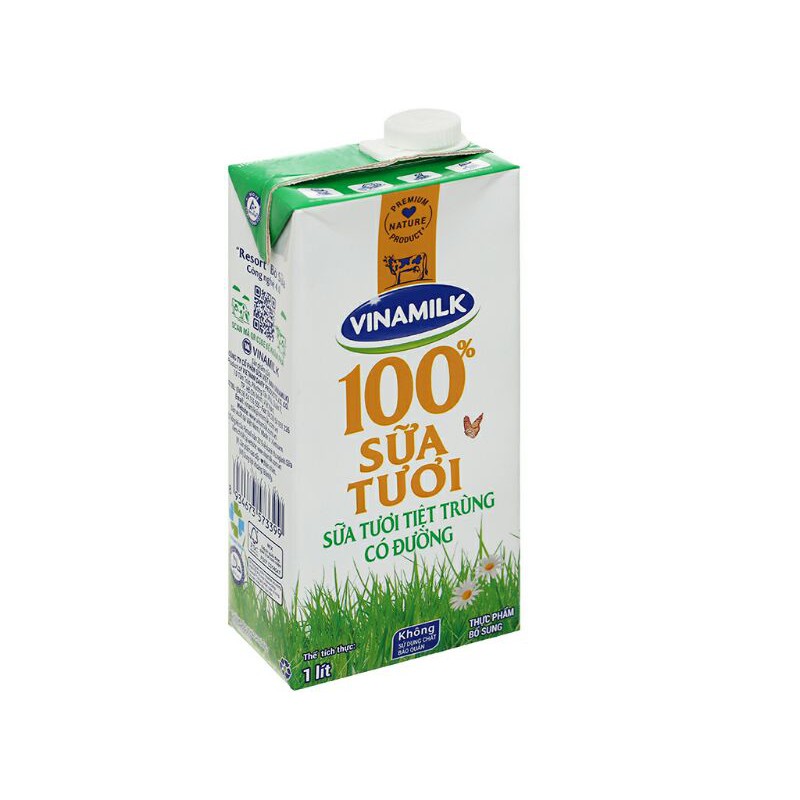 Sữa tươi có đường Vinamilk 100% Sữa Tươi hộp 1 lít