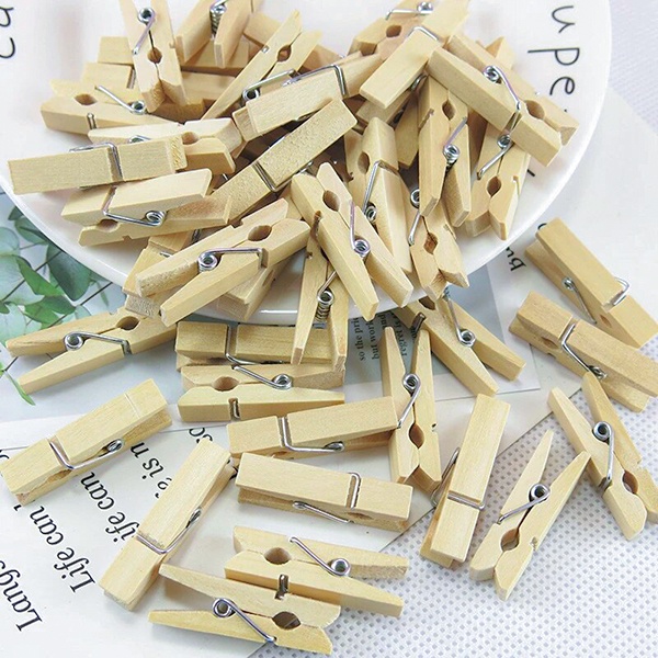 Set 50c Kẹp Gỗ Nhiều Màu Các Size Treo Ảnh, Trang Trí Tiệc Tùng Lớp Học