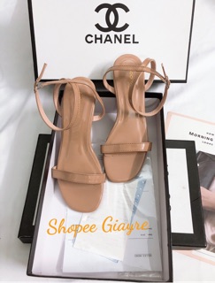 Sandal quai mảnh da bóng 2p