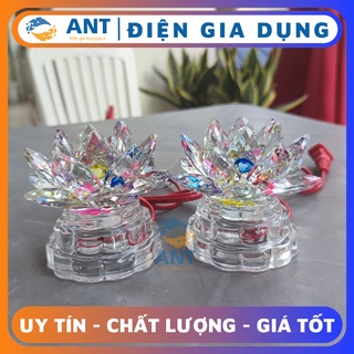 Đèn thờ hoa sen, đèn thờ pha lê đổi màu - PL40