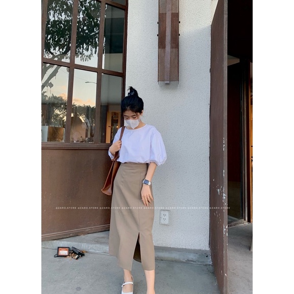 Chân váy xẻ 3 màu korea