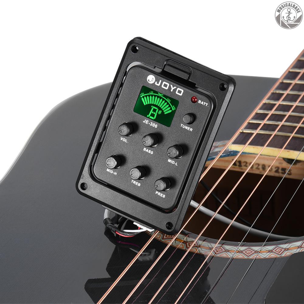 Bộ Điều Chỉnh Âm Thanh Đàn Guitar Joyo Je-306 5 Băng Tần Eq Màn Hình Lcd