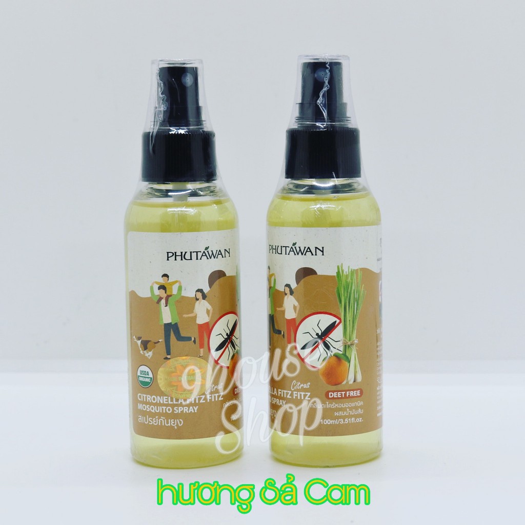 Xịt chống muỗi Citronella Phutawan Thái Lan 100ml - An toàn cho bé &amp; phụ nữ có thai