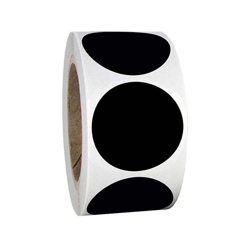 Bộ 120 Nhãn Dán Đánh Dấu Lọ Gia Vị Hình Tròn Màu Đen Có Thể Tái Sử Dụng