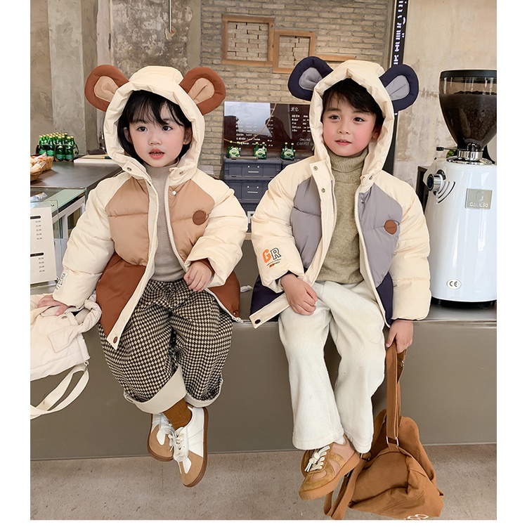 Áo Khoác Nhồi Bông Phong Cách Hàn Quốc Dễ Thương Thời Trang Mùa Đông Cho Bé FK1F
