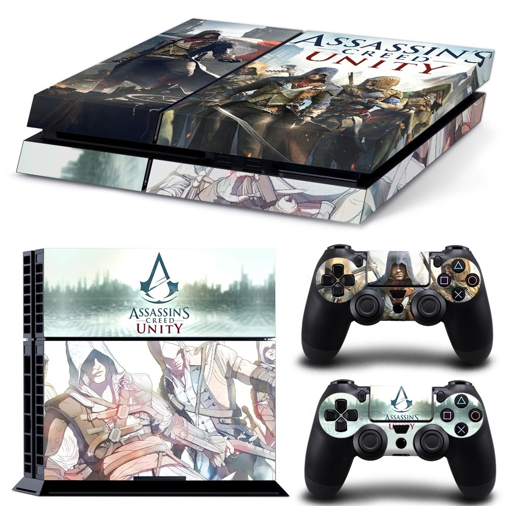 Bộ decal dán vinyl hình assassin’s creed unity bảo vệ cho bộ điều khiển và tay cầm chơi game ps4 playstation 4