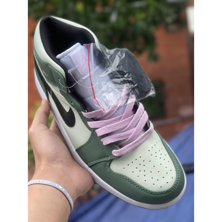 (Full Box + Sale ) Giày Thể Thao Air Jordan 1 Mid SE Dutch Green Cổ Siêu Đẹp Dành Cho Nữ | BigBuy360 - bigbuy360.vn