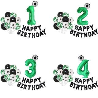 Set 13 Bong Bóng Lá Nhôm Hình Trái Banh Màu Xanh Lá 30 Inch Dùng Trang Trí Tiệc Sinh Nhật Cho Bé Trai 1 2 3 Tuổi