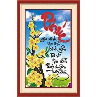 Tranh đính đá chữ Phúc DF206 (Chưa đính)